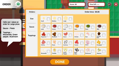 Pizza Game -Improvement simulation - Focus Games Ltd.