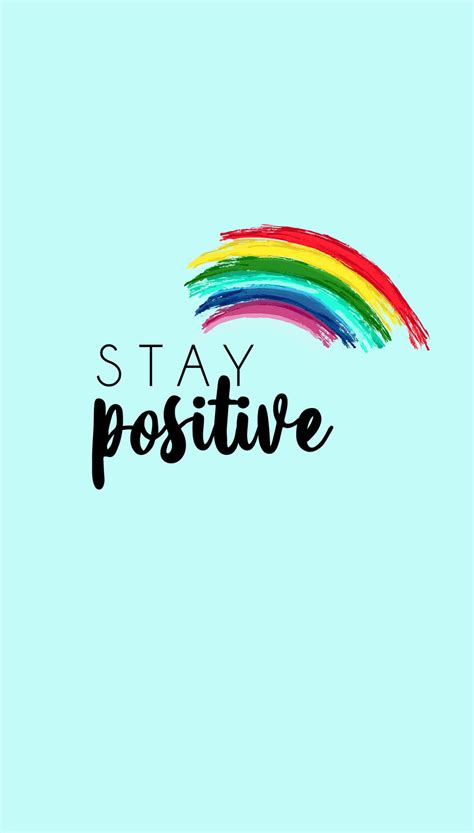 Download Stay Positive - A Rainbow On A Blue Background Wallpaper | Wallpapers.com