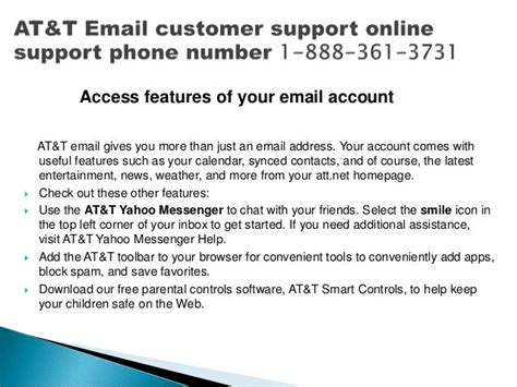 At&t email customer support on line support phone number