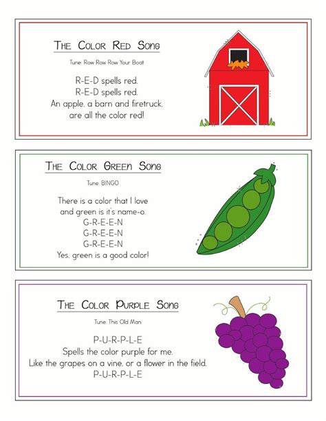 color song book | Preschool songs, Color songs, Preschool circle time