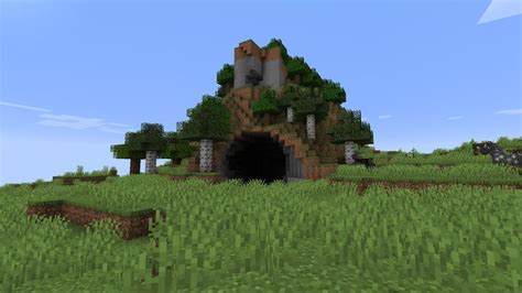 Found this cool, ominous, large cave entrance! : Minecraft | Cave entrance, Entrance, Minecraft ...