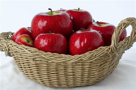 Premium AI Image | fresh red apples basket