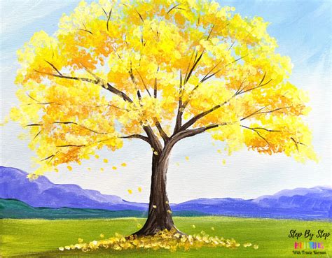 Paint A Fall Tree With Q-Tips! - Acrylic Painting Tutorial Online