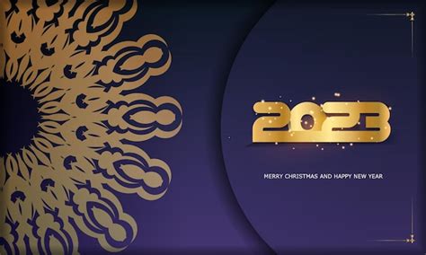 Premium Vector | Blue and gold color 2023 happy new year greeting card