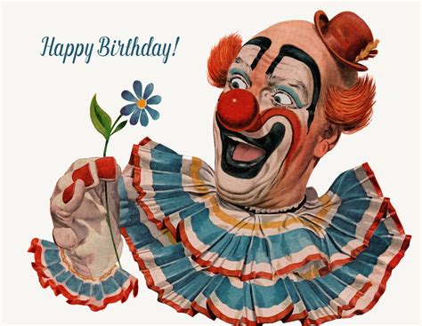 Happy birthday clown - A-2 Greeting Card – P. Flynn Design