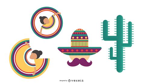 Mexican Culture Icons Set Vector Download