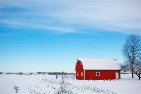 Free Stock Photo of Red Barn - Winter | Download Free Images and Free ...