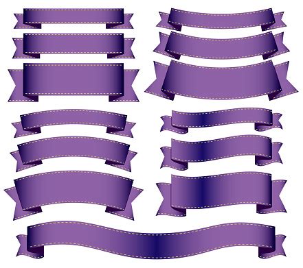 Circular Purple Ribbon Banner - Vector Download