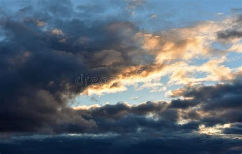 Epic Cloudy Skies in the Blue Hour Stock Image - Image of love ...