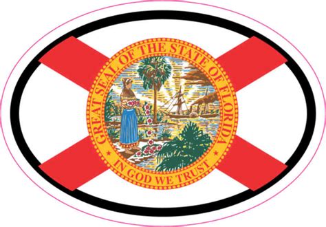 3in x 2in Oval Florida Flag Sticker Vinyl Flags State Flag Bumper Stickers | StickerTalk®