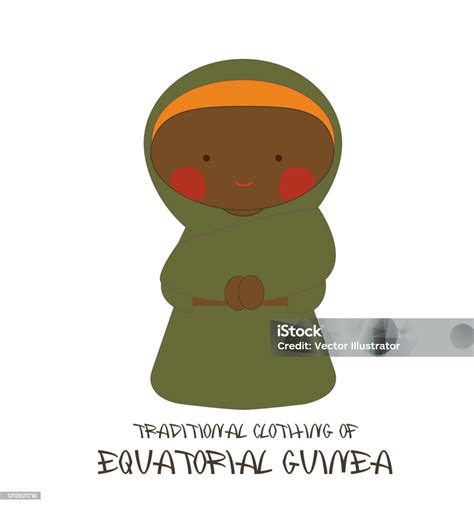 Traditional Clothing Of Africa Equatorial Guinea Stock Illustration ...