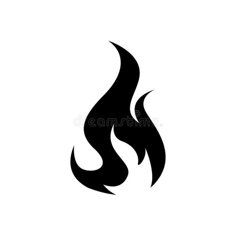 Fire Flame Icon, Black Icon Isolated on White Background Stock Vector ...