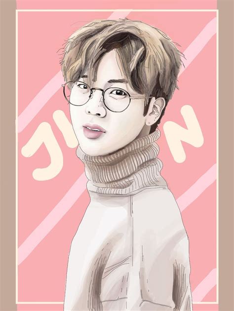 glasses kimseokjin bts drawing 💜 Jin 💜... #BTS #방탄소년단 #Seokjin #Jin ...