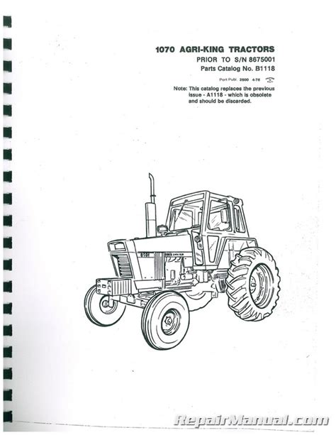 Case 1070 Agri-King Tractor Parts Manual