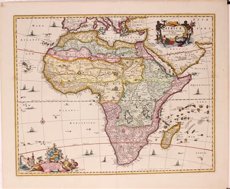 old map of Africa original 17th century engraving antique print history