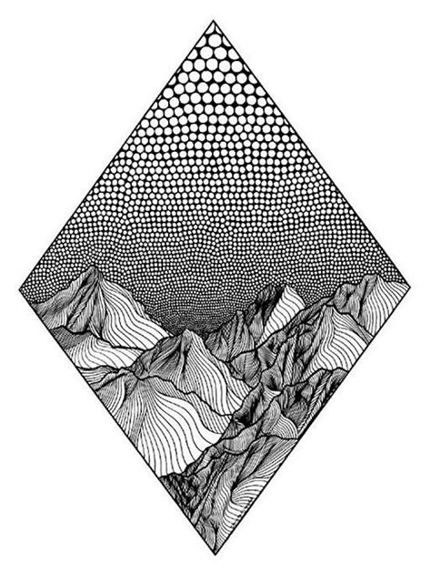 Pointillist Line Drawings of Mountains by Christa Rijneveld Zentangle Art, Zentangle Patterns ...