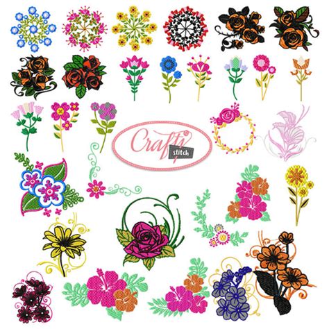 Machine Embroidery Designs - 4x4 Hoop Flower Special - 65 Floral