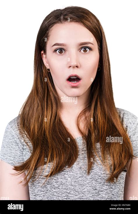 Portrait of young surprised girl with open-mouth Stock Photo - Alamy