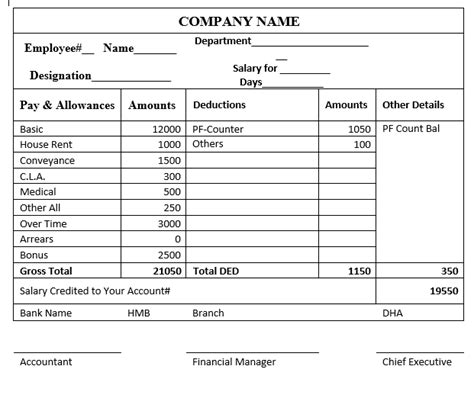 Salary Slip Format Pdf Simmopla - Bank2home.com