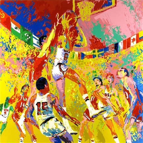 Leroy Neiman Olympic Basketball painting - Olympic Basketball print for ...