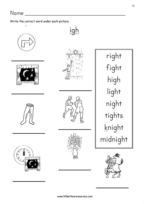 igh phonics worksheets - Sound-it-out Phonics