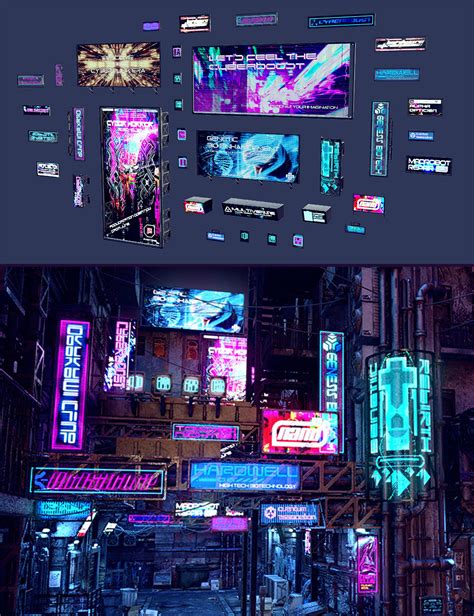 Cyberpunk Neon Signs | Daz 3D