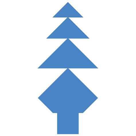 Tangram Tree Shape and Solution | Free Printable Puzzle Games