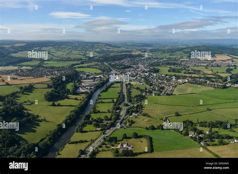 Aerial photograph of Monmouth Wales Stock Photo - Alamy