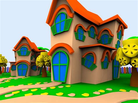 cartoon village house 3D model | CGTrader