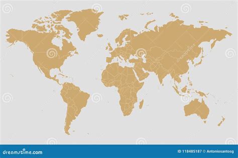 Political Blank World Map Vector Illustration. Stock Vector - Illustration of blank, europe ...