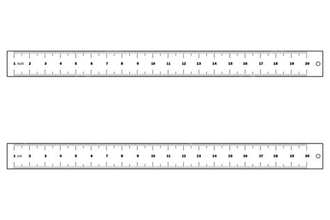 Two Rulers In Cm And Inches On White Background Vector, Design, Vector ...