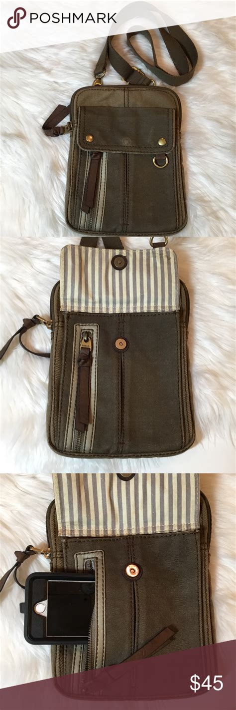 Vintage Fossil Canvas Crossbody Bag Long Live Vintage Fossil Olive ...