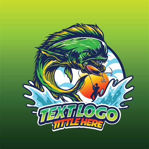 logo fishing mahi mahi fish jump in the wave water 10996592 Vector Art ...