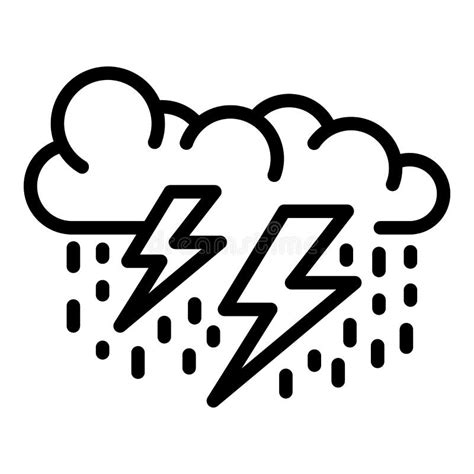 Storm Cloud Icon, Outline Style Stock Vector - Illustration of outline, line: 162560545