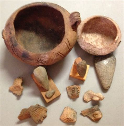 Taino Indian Pottery bowls and fragments c. 16th C. - Aug 31, 2014 | Treasure Coast Auction in FL