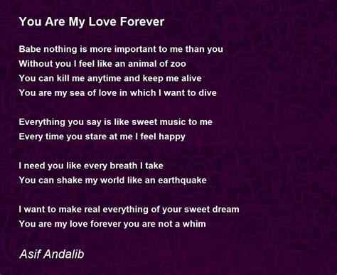 You Are My Love Forever - You Are My Love Forever Poem by Asif Andalib