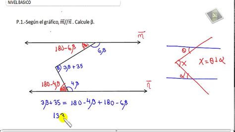 GEOMETRÍA RECTAS PARALELAS Y ÁNGULOS PROBLEMA 1 - YouTube