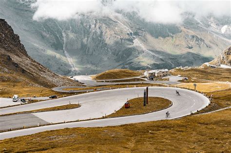 Cyclists on Grossglockner Mountain Road, Austria Free Stock Photo ...