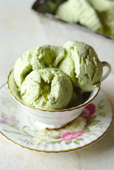 4 Ingredient No Churn Green Tea Ice Cream - Mildly Meandering