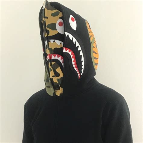 BAPE Double Hoodie Shark Full Zip Hoodie, Men's Fashion, Clothes on ...