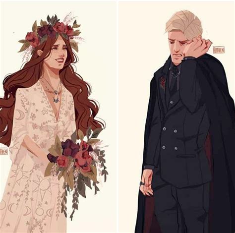 Draco malfoy x hermione granger fanart dramione wedding #dramione Hogwarts, Tenten Y Neji, Harry ...