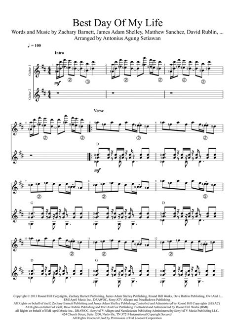 Best Day Of My Life (arr. Antonius Agung Setiawan) by American Authors Sheet Music for Solo ...