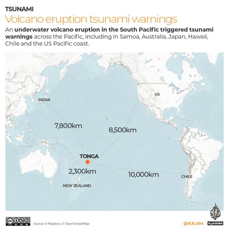 Tonga’s volcano eruption and tsunami defined in maps and charts | Infographic Information ...