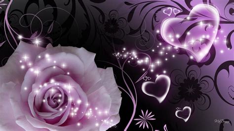 Wallpaper Hearts And Roses