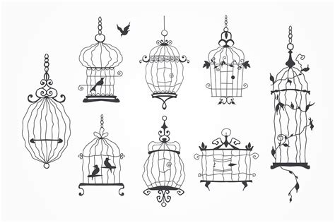 Silhouette of a decorative bird cage | Custom-Designed Graphic Objects ~ Creative Market