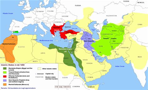 The complete history of Islamic states, via political boundaries from 1450 through today - Vivid ...