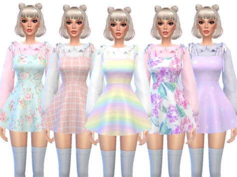 Kawaii Dress with Blouse by Wicked_Kittie at TSR » Sims 4 Updates