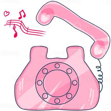 pink vintage phone 32698764 PNG