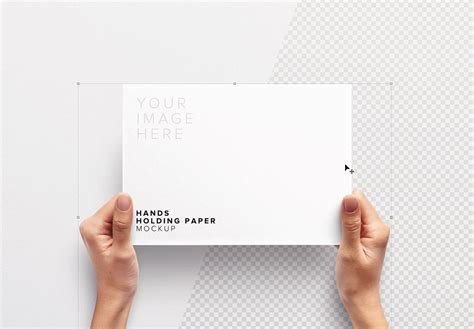 Hands Holding Paper Mockup - Custom Scene