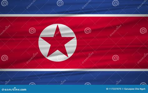 North Korea Flag Vector. Vector Flag of North Korea Blowig in the Wind ...